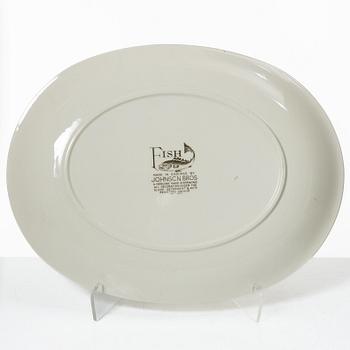 Fiskservis, 13 delar, flintgods, "Fish", Johnson Bros, England.