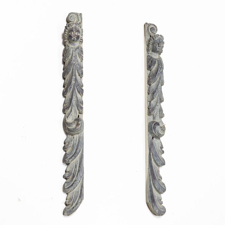 A pair of Baroque decorative elements, 18th Century.