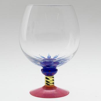 6 glasses for cognac, Kosta Boda, designed by Ken Done.