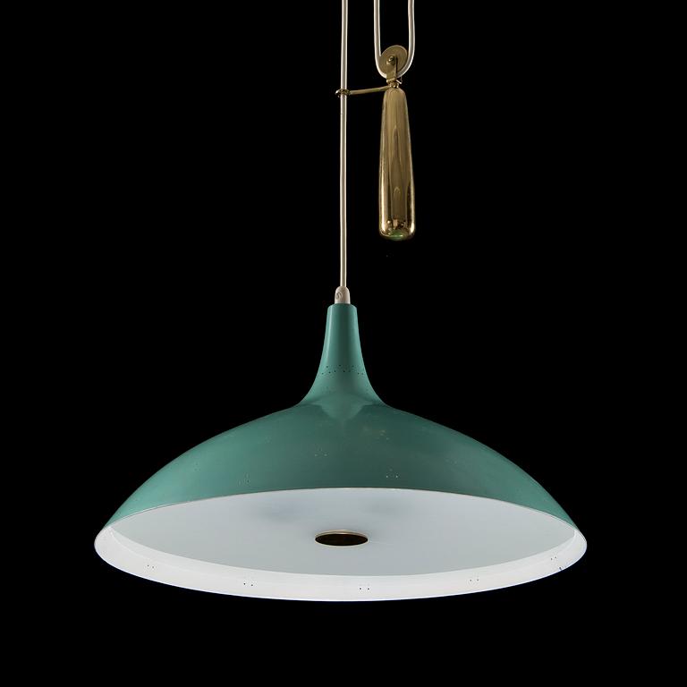 PAAVO TYNELL, AN ADJUSTABLE PENDANT LAMP. Designed for Taito Oy, 1940-/50s.