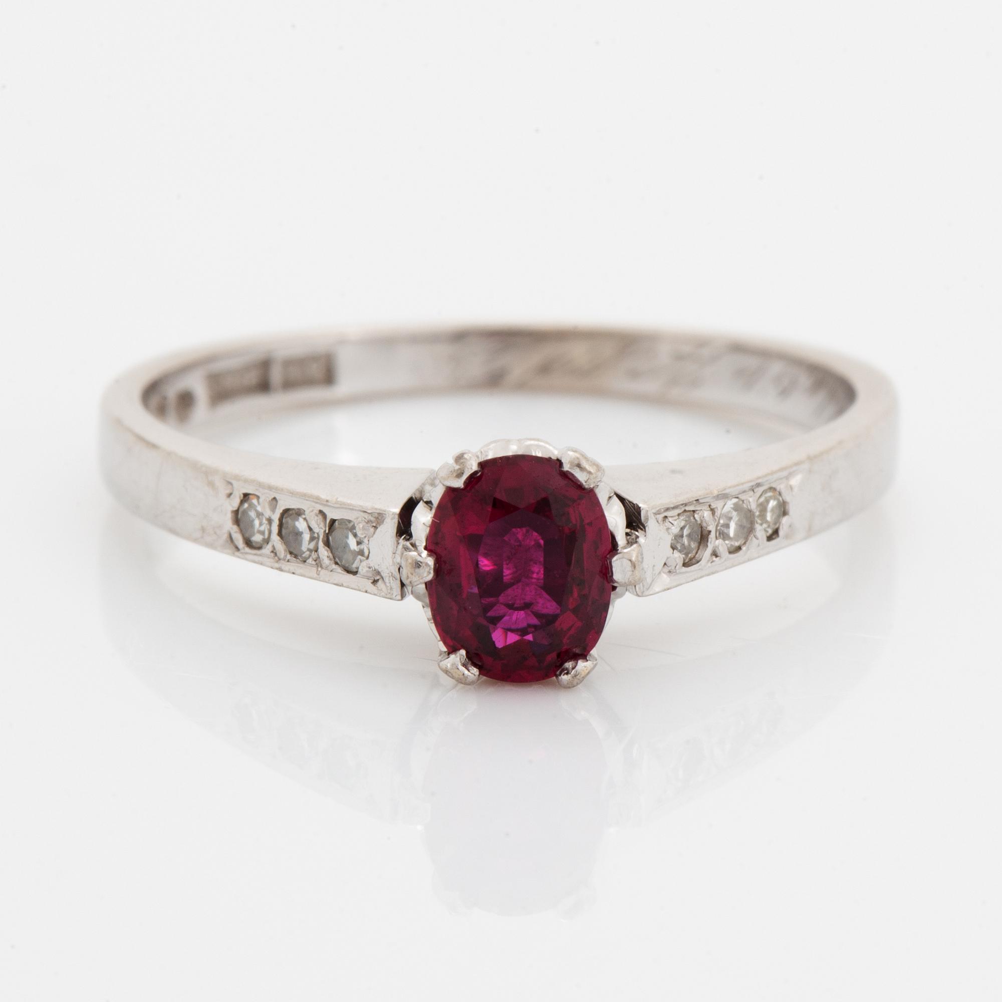 Ruby and diamond ring.