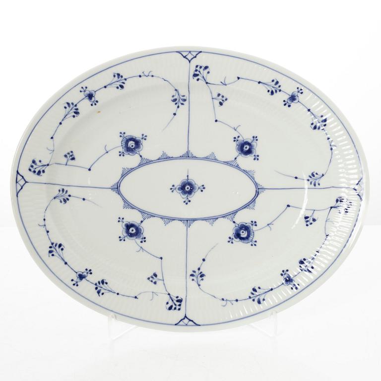 Royal Copenhagen, 35 pieces of a porcelain 'Blue Fluted' half lace dinner service, Denmark, 1889-1978.