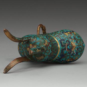 OFFERKÄRL, cloisonné. Qing dynastin (1644-1912).