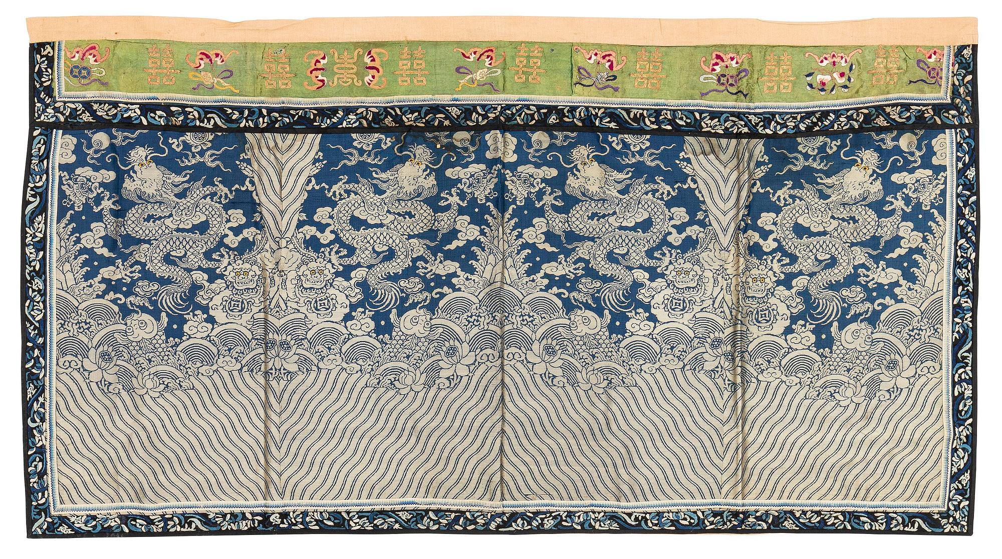 A large silk altar cover, Qing dynasty.
