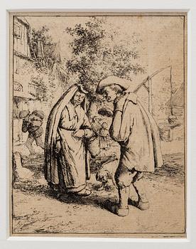 ADRIAEN VAN OSTADE, 3 etchings, probably 18th century.