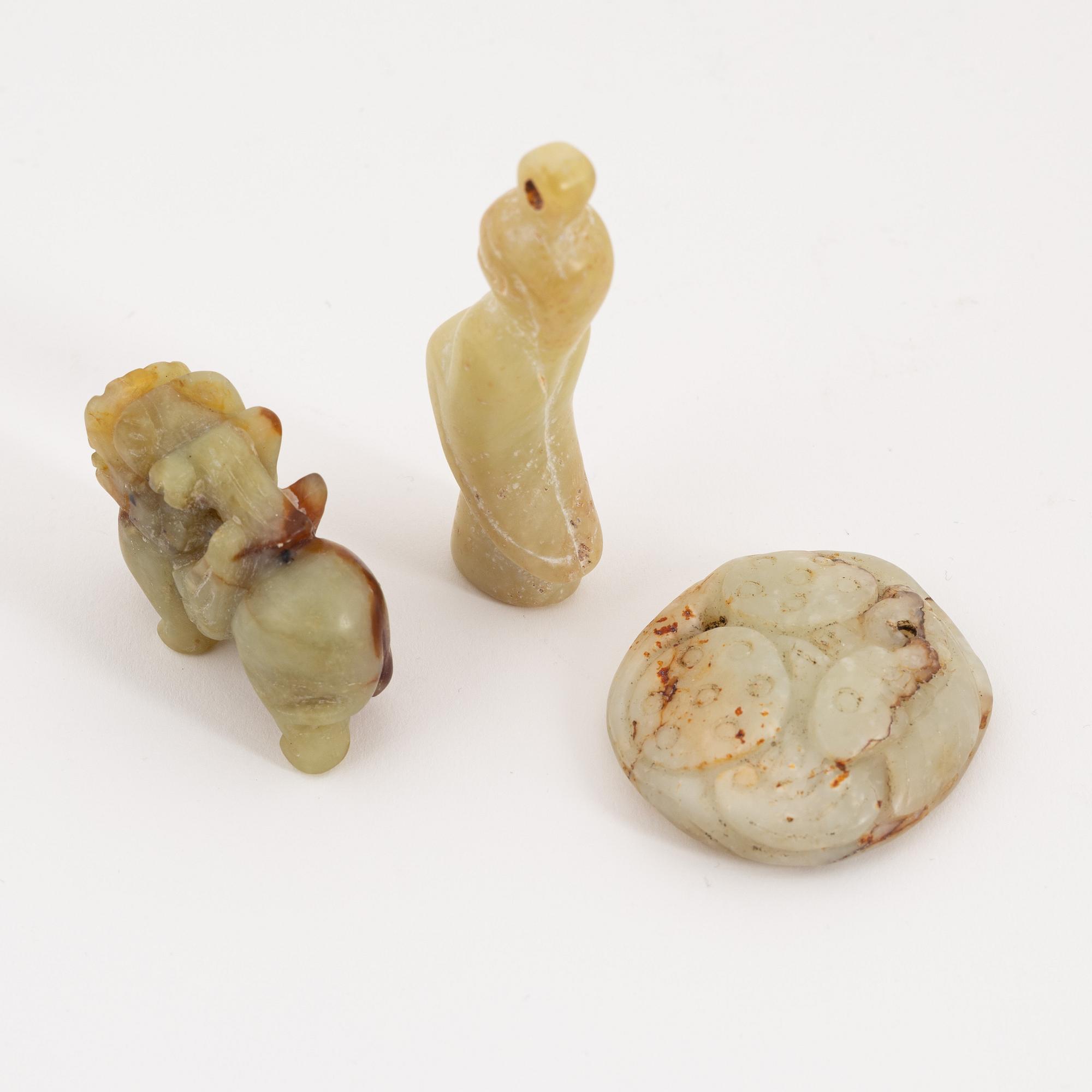 A set of five Chinese stone objects, 20th century.