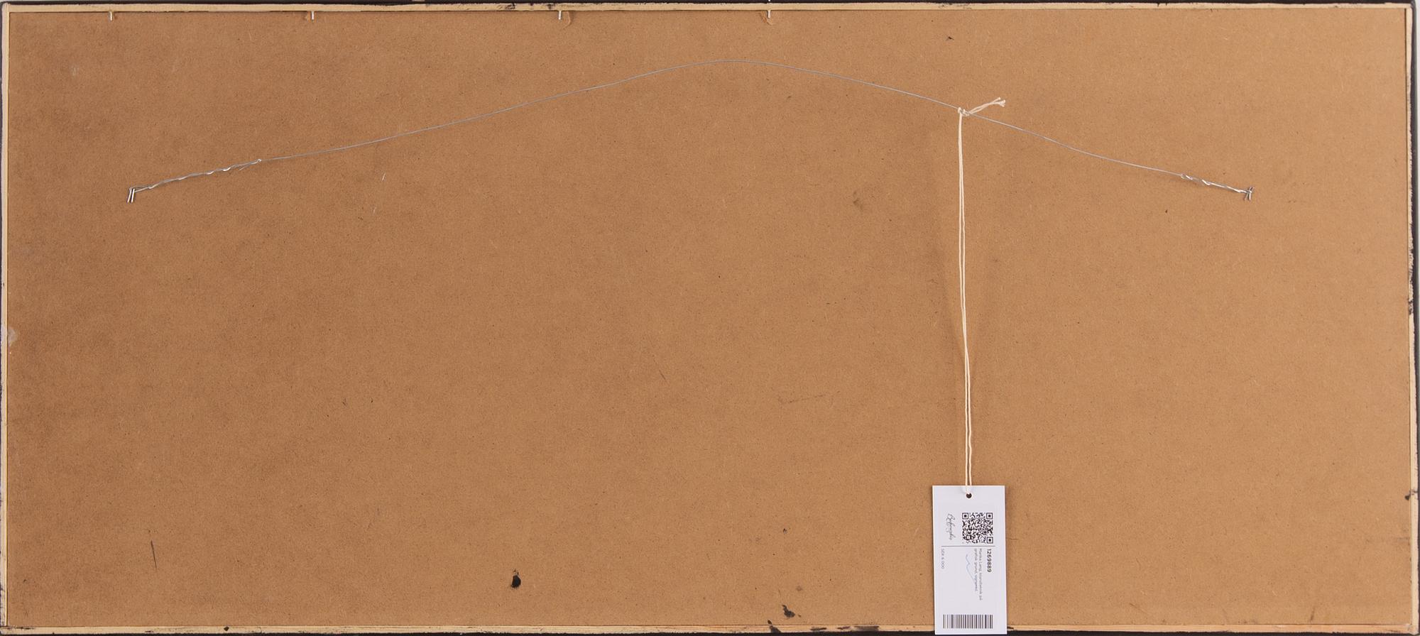 Marika Lang, blandteknik på grafisk grund, signerad.