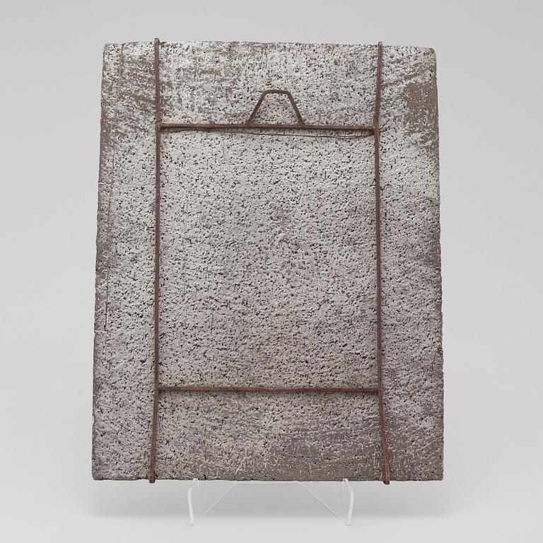 A chamotte stoneware wall plaque attributed to Marie Simmulsson for Upsala Ekeby, second half of the 20th century.