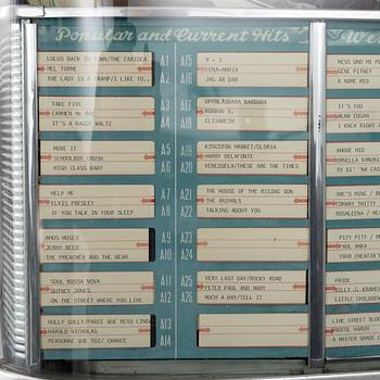Jukebox, Wurlitzer, modell 2104, Rudolph Wurlitzer Company, North Tonawanda, New York, USA, 1957.