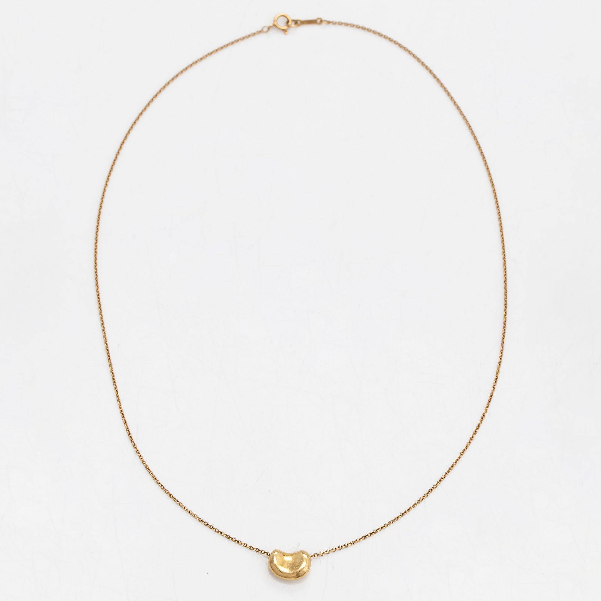 Tiffany & Co, Elsa Peretti, an 18K gold 'Bean' necklace.