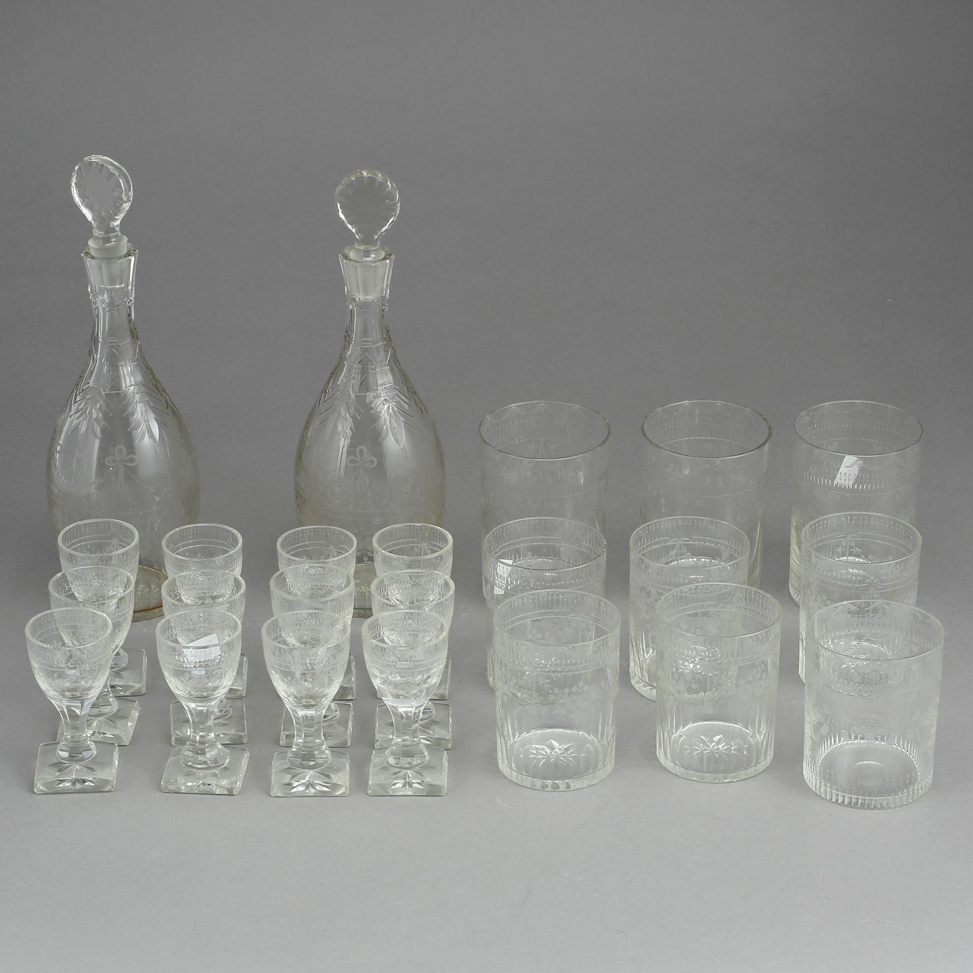 GLASSERVIS, 24 delar, 1800-tal.