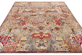 A Kashmar carpet, c. 382 x 295 cm.