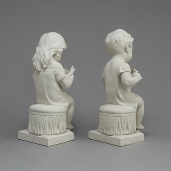 TWO PARIAN FIGURES, Gustafsberg 1911.