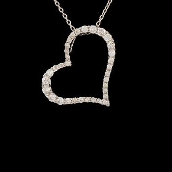 HÄNGE, 18k vitguld med briljantslipade diamanter, 0.20 ct, Arezzo, Italien. Vikt 2 g.