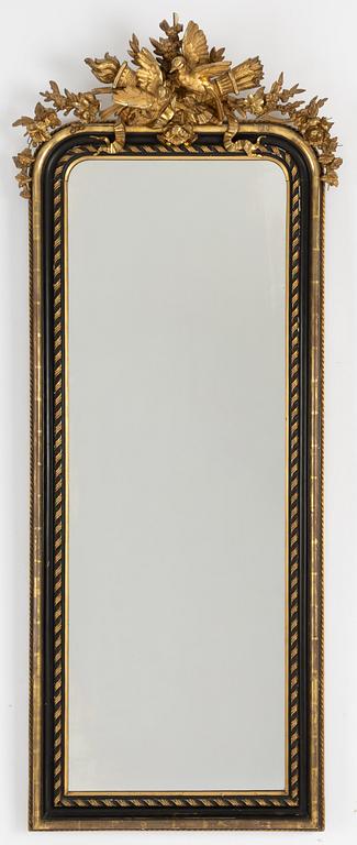 Mirror with console table, Rococo style, circa 1900.