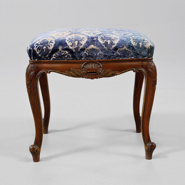 TABURETT, rokokostil, 1900-tal.
