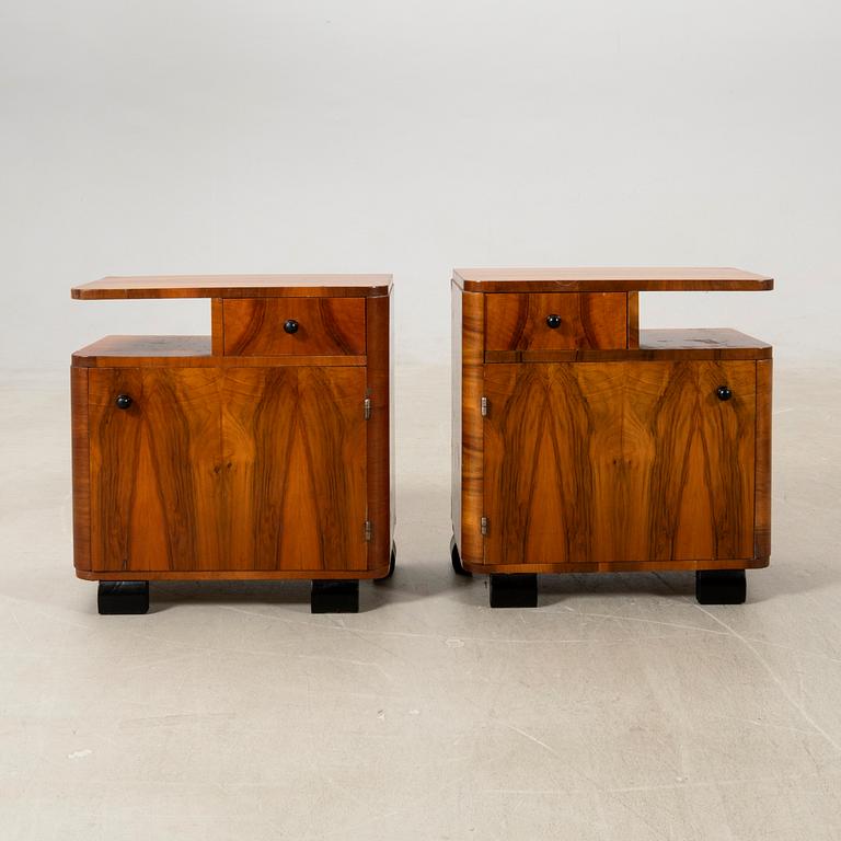 Bedside tables, a pair, Art Deco style, 20th century.
