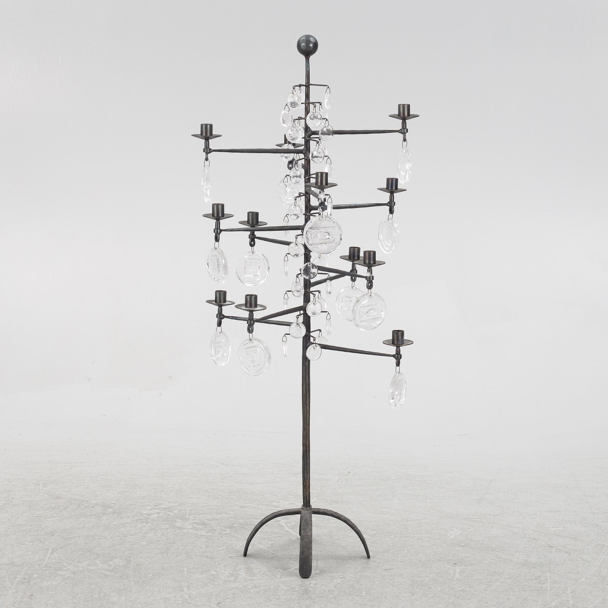 Erik Höglund, golvkandelaber, Boda Smide, 1960-70-tal.