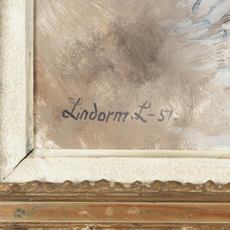 Lindorm Liljefors, Vinterbild med timmerkörare.