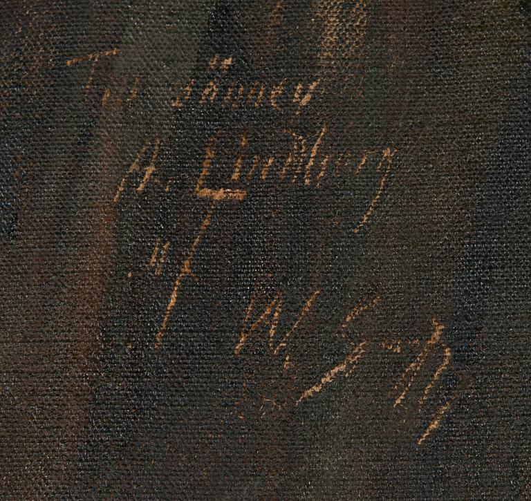 Wilho Sjöström, oil on canvas, signed with dedication.