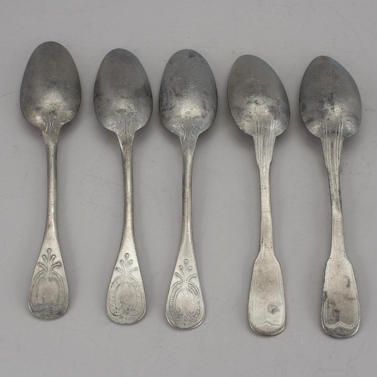 SKEDAR, 17 stycken, tenn, 17/1800-tal.