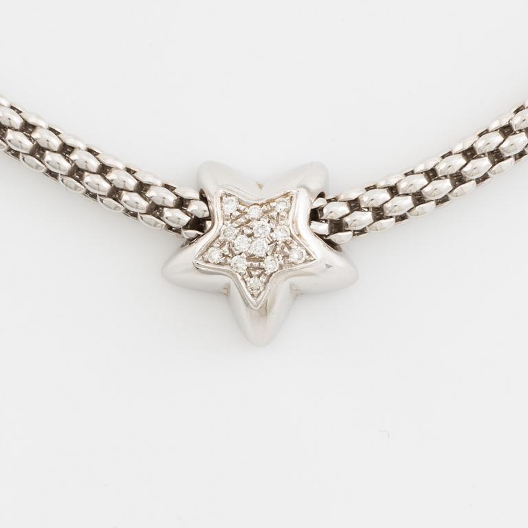 Fope, 18K white gold and brilliant cut diamond necklace.