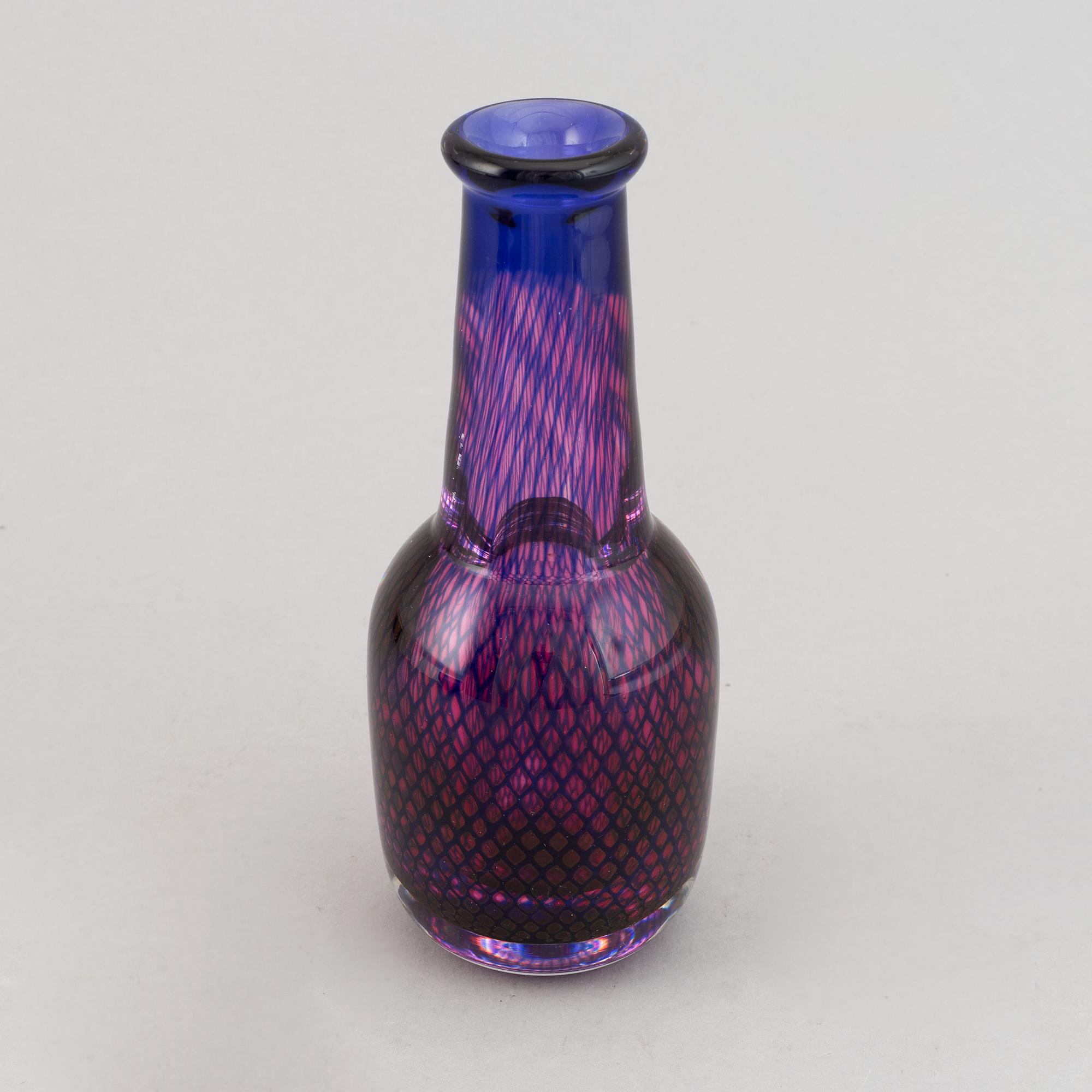 Sven Palmqvist, a signed glass vase and bowl, 'Kraka', Orrefors.