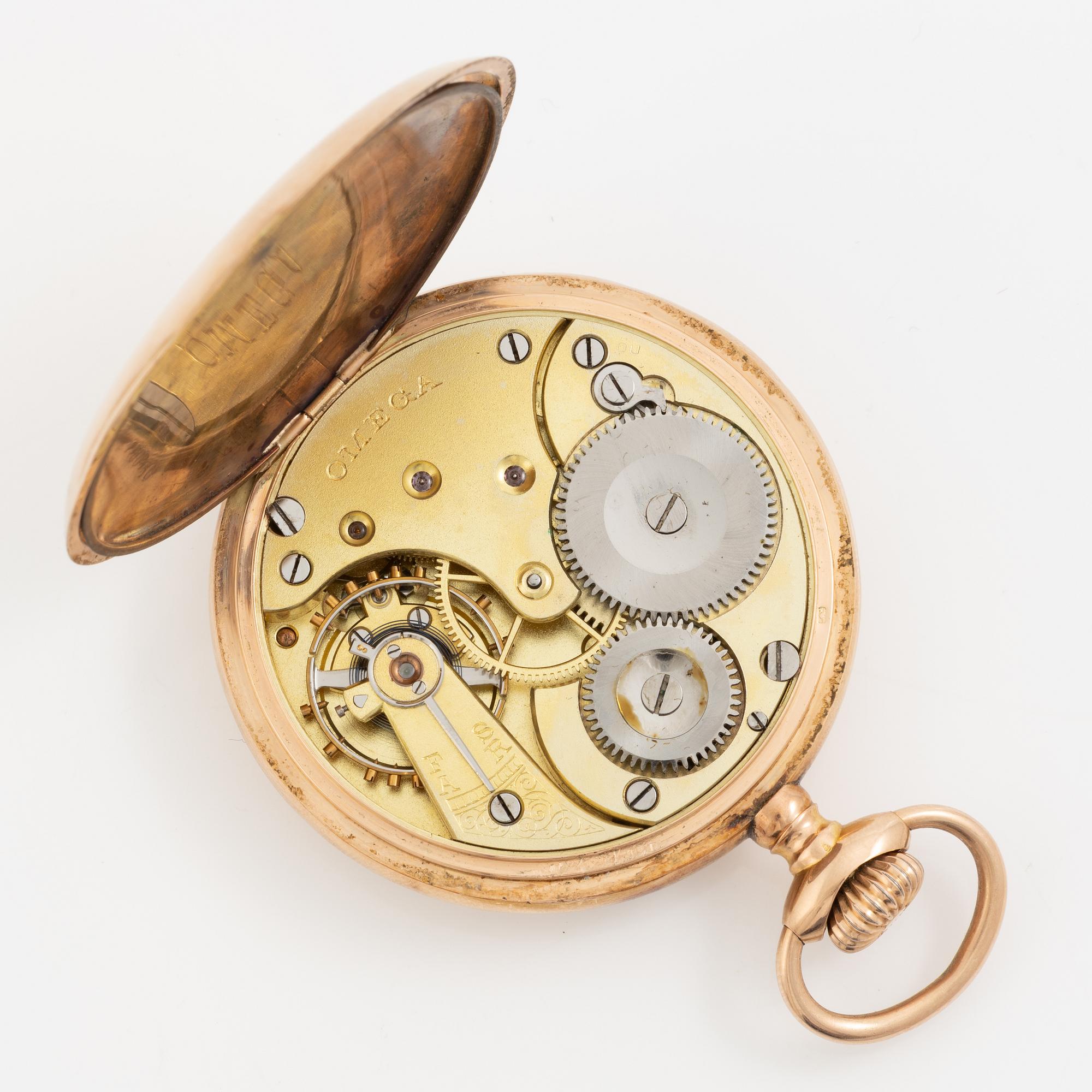 Omega, pocket watch, 14K gold, 49.5 mm.
