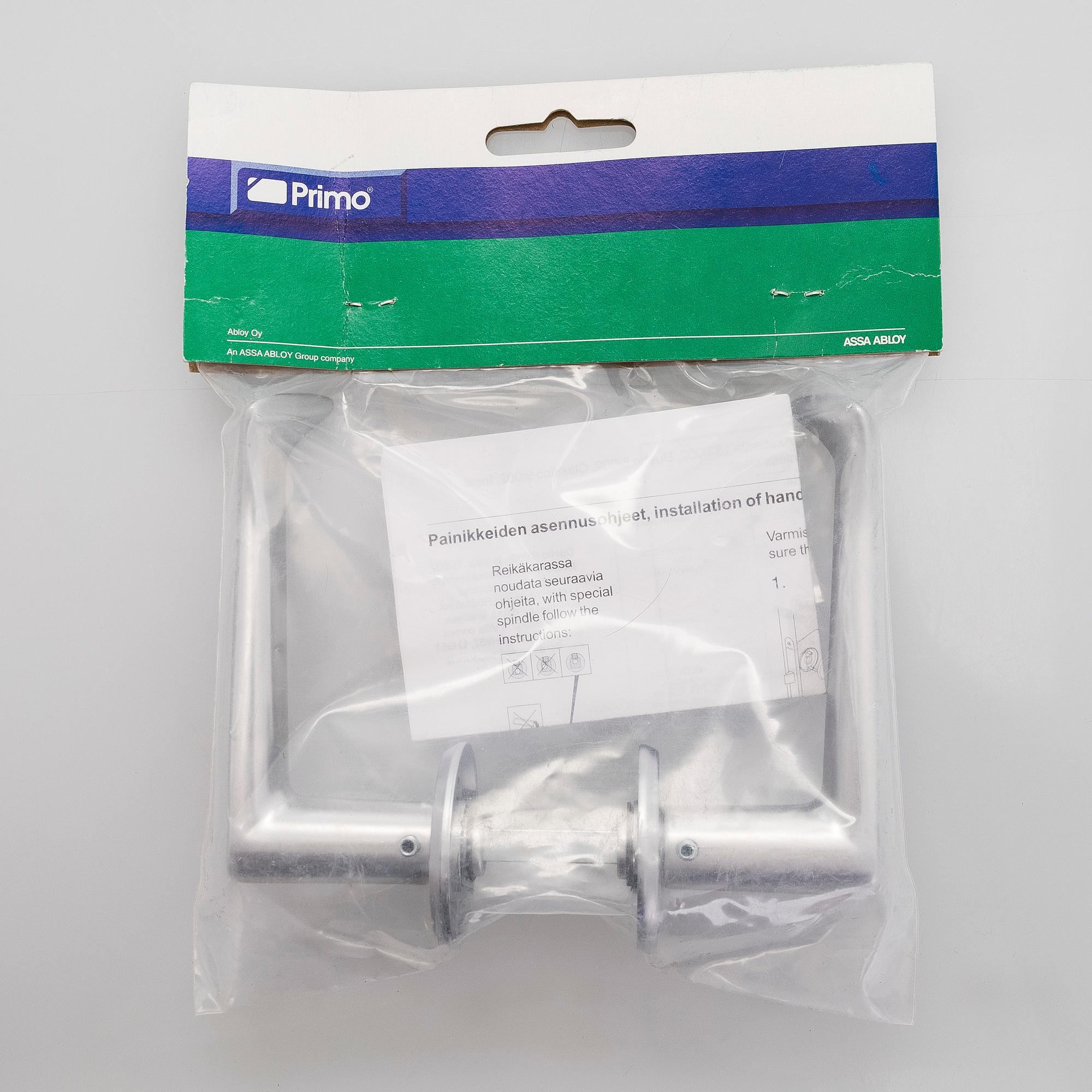 Alvar Aalto, Six pairs of late 20th century doorhandles, manufacturer Primo.