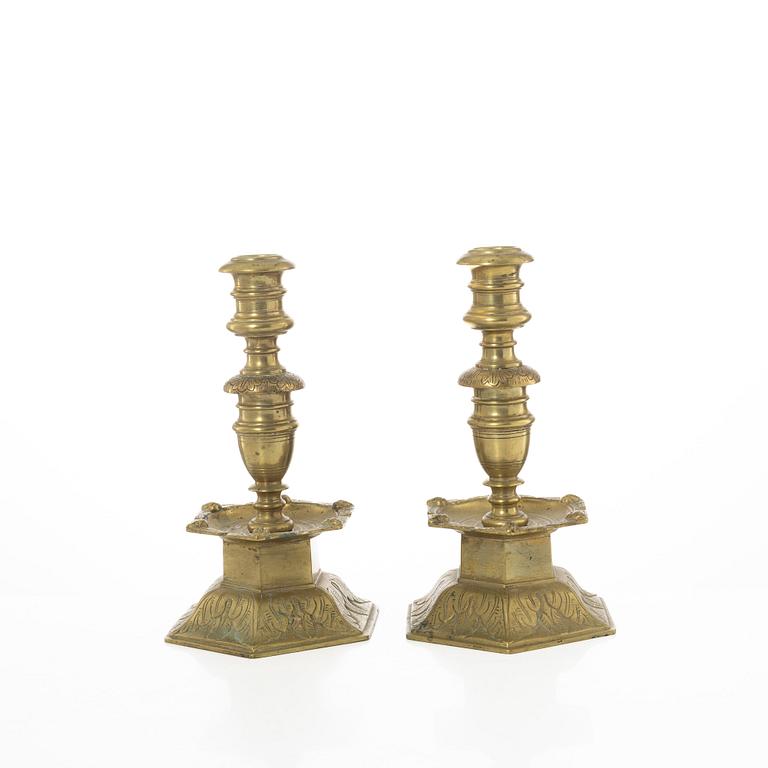 Ljusstakar, ett par, barockstil, 1900-tal.