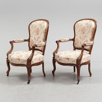 A sofa, two armchairs and two chairs, rococo style, first half of the 20th century.