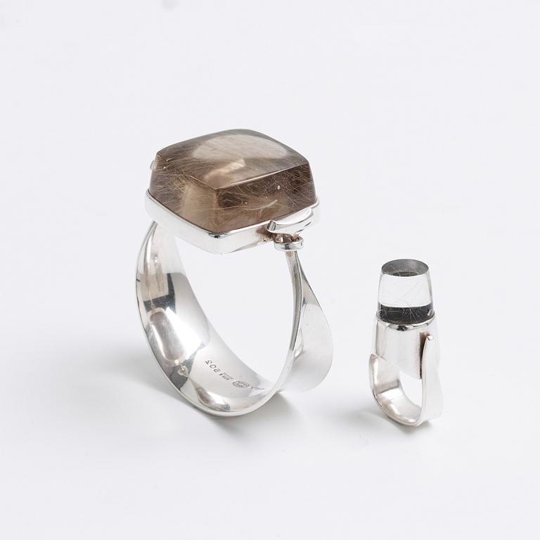 VIVANNA TORUN BÜLOW HÜBE, armring och ring, Firma Georg Jensen, Köpenhamn efter 1945, sterling.