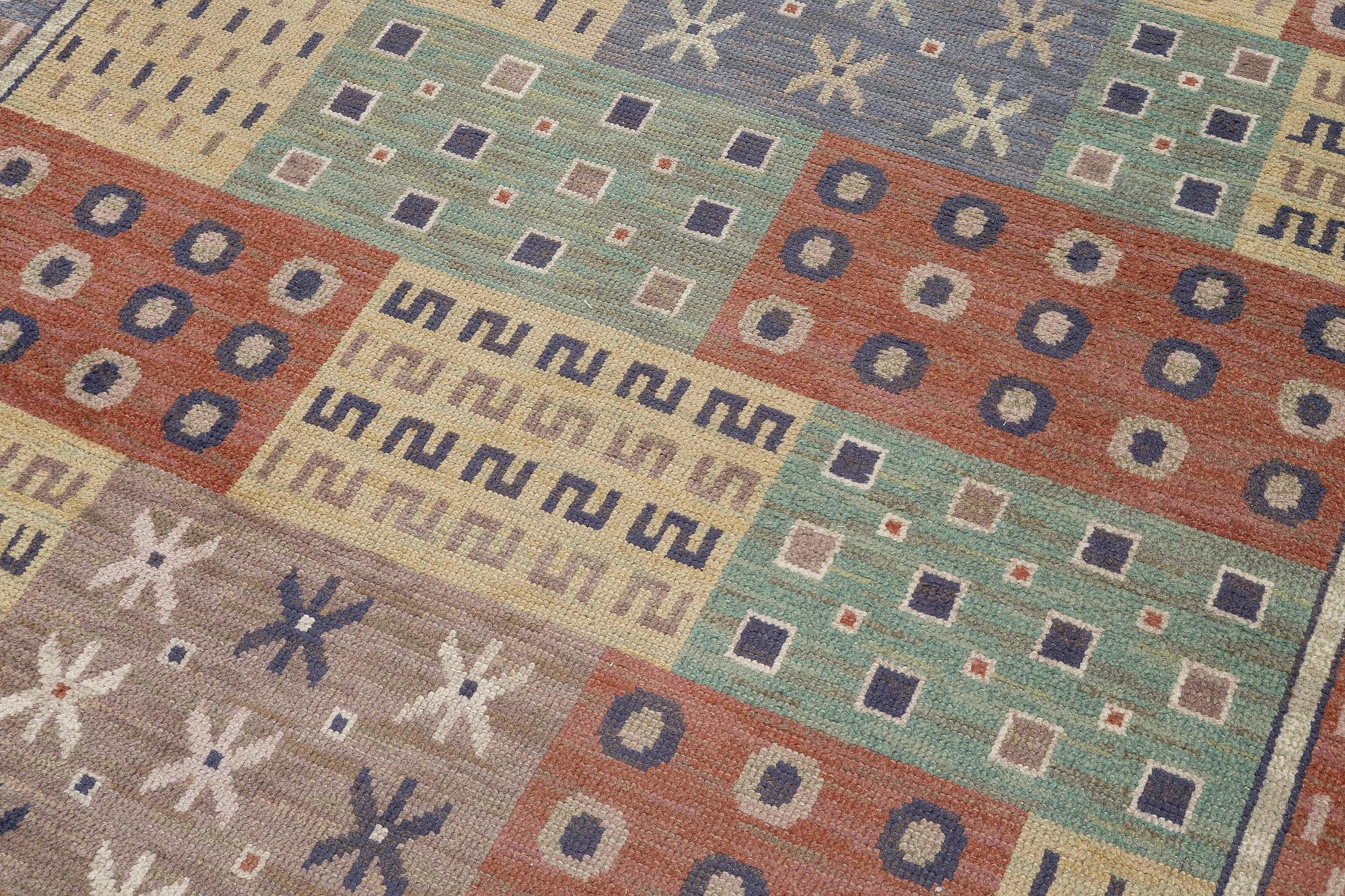 Märta Måås-Fjetterström, a carpet, 'Joakim', flat weave, c. 317 x 215 cm, signed MMF.