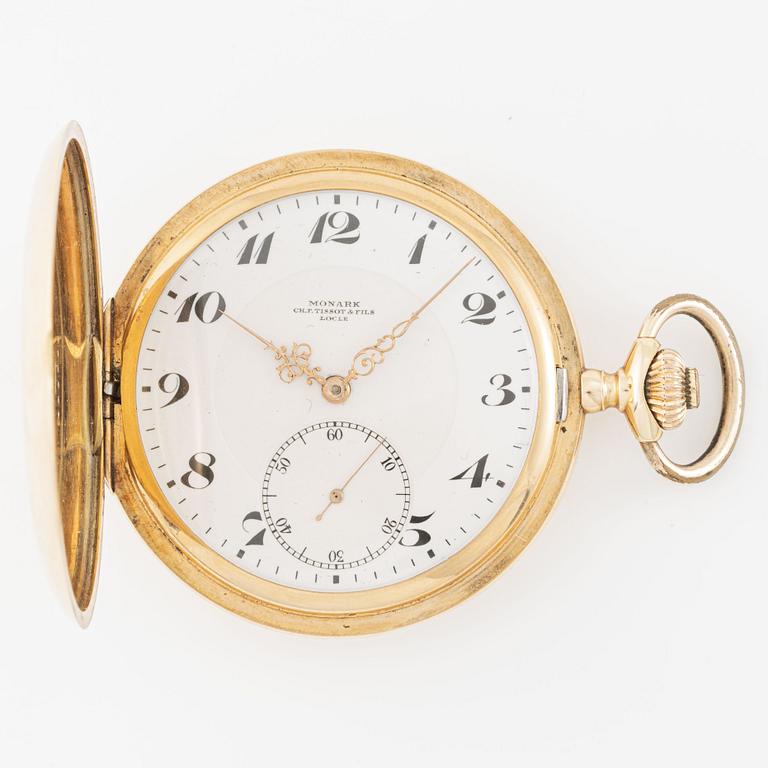 Monark, Ch. F. Tissot & Fils, pocket watch, 52 mm, hunter.