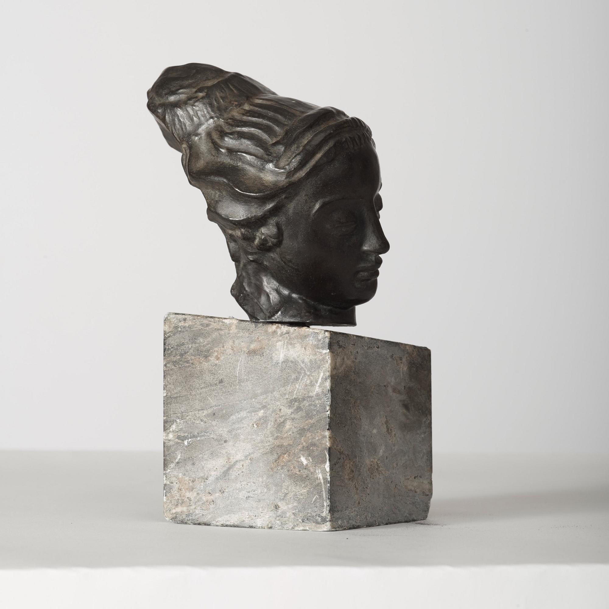 CARL MILLES, skulptur, mörkpatinerad brons, gjutarstämpel L. Rasmussen, Køpenhavn.