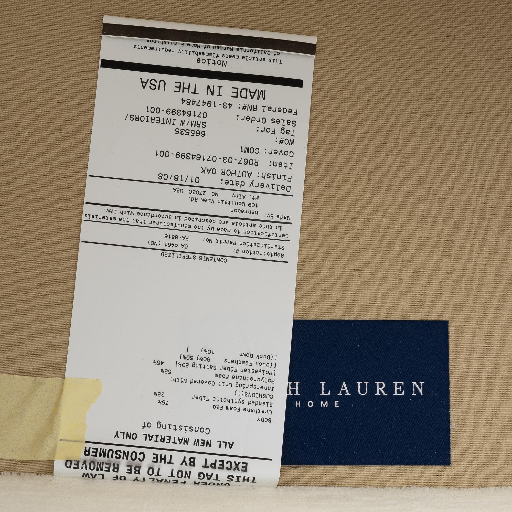 A pair of lounge chairs, Ralph Lauren Home. USA, contemporary.