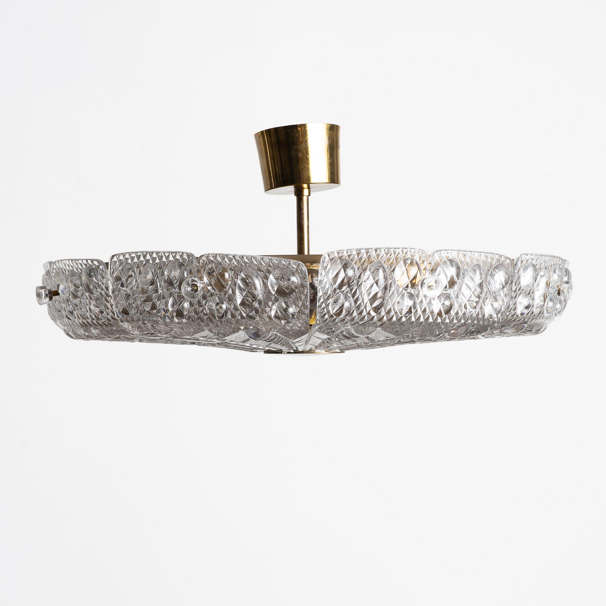 Carl Fagerlund, ceiling lamp, Orrefors, second half of the 20th century.