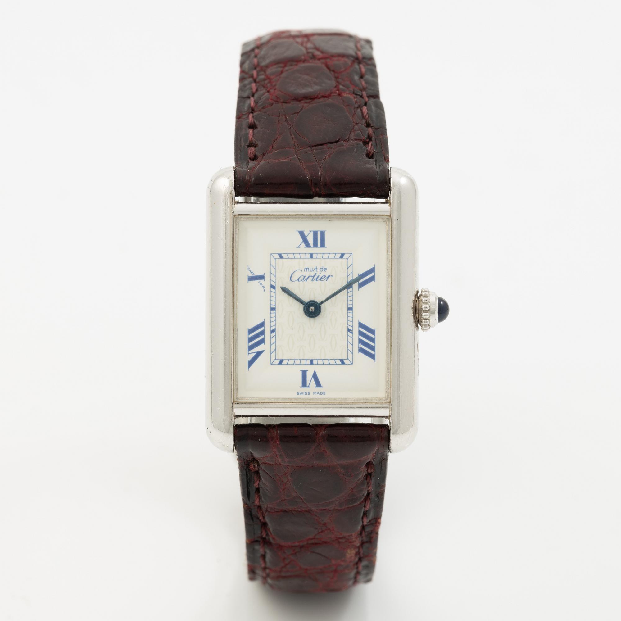 Cartier, Tank, wristwatch, 22 x 22 (29.5) mm.