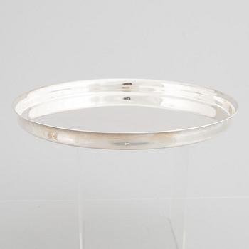 A set with a tray, sugar-bowl and a creamer, marks of Ove Bohlin, Stockholm, Sweden 1963.