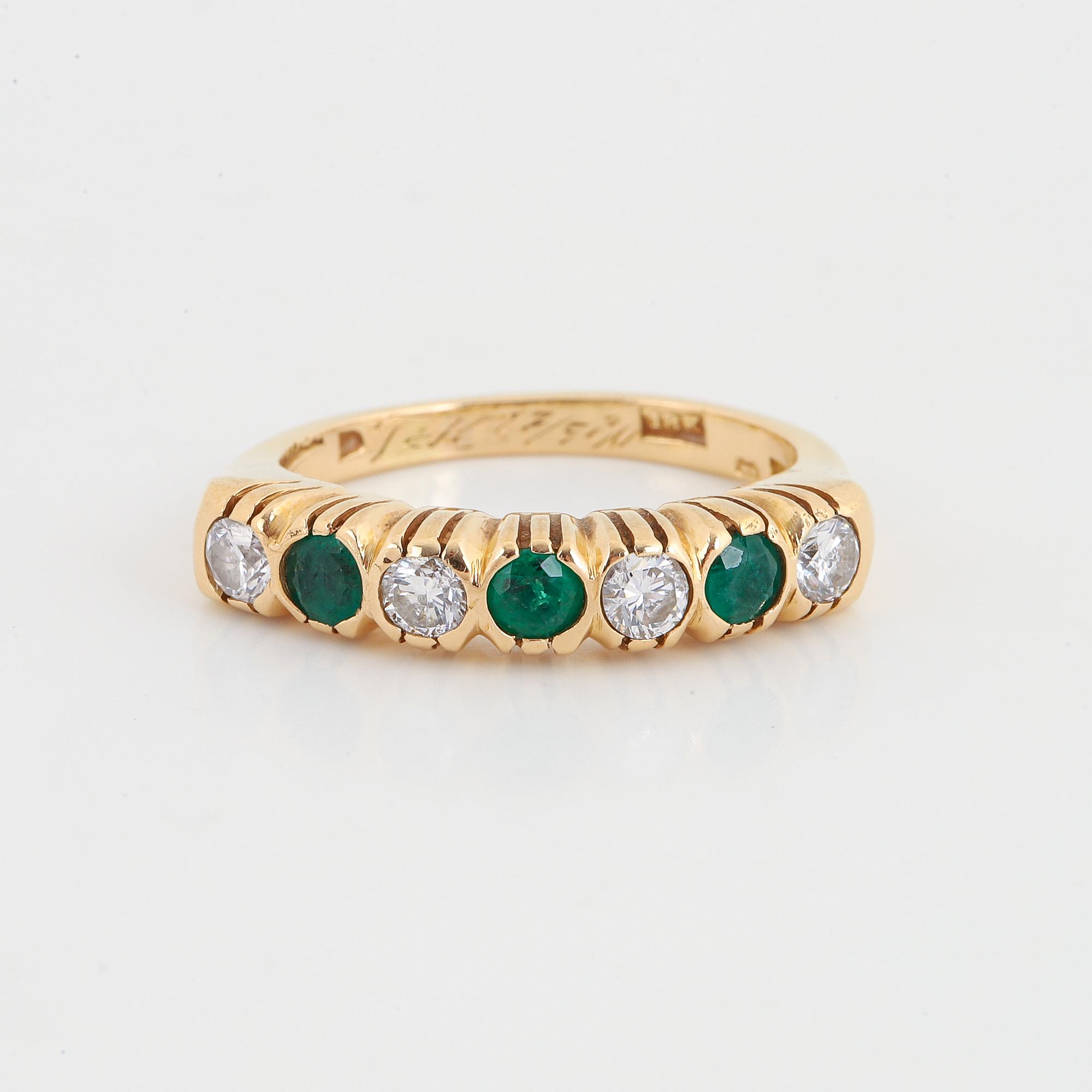Elon Arenhill, ring with diamond and emeralds.