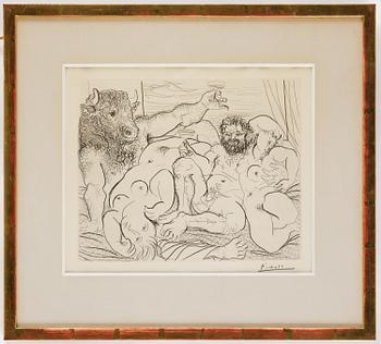 Pablo Picasso, "Scène bacchique au Minotaure".
