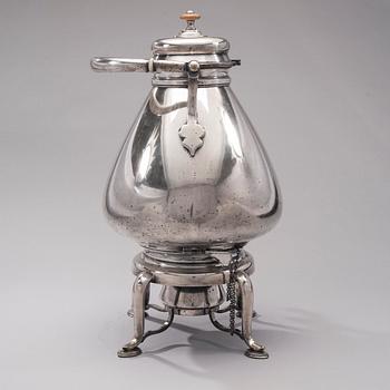 SAMOVAARI, hopeoitu, helmiäistä, leimattu AK. Aleksander Katch (Александр Качъ) Pietari, vuosisadanvaihde 1800/1900.