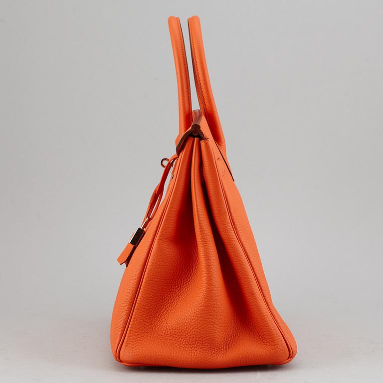 HERMÈS, Orange feu togo leather 'Birkin 35', 2015.