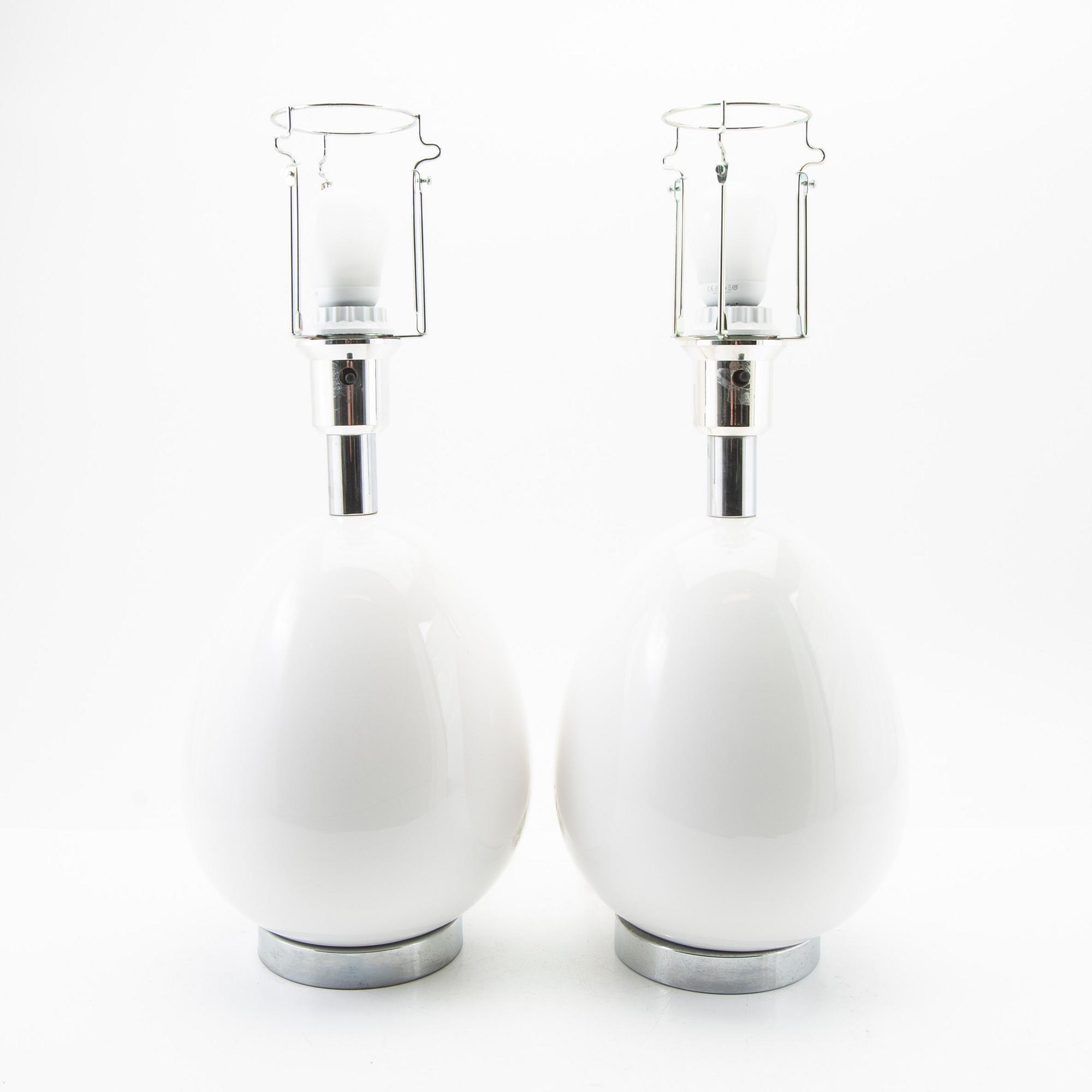 Bordslampor, ett par, modell "B-108", Bergboms, 1960/70-tal.