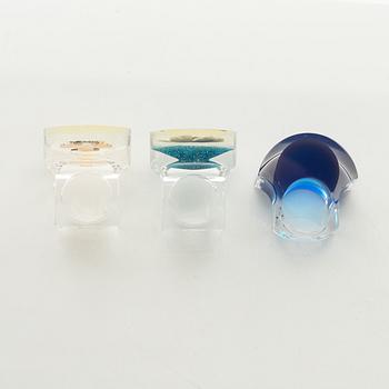 Siv Lagerström, three acrylic rings, 1970s.