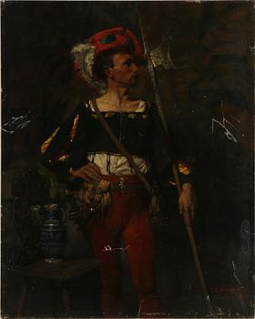 CARL GUSTAF HELLQVIST, olja på pannå, signerad och daterad 1878.