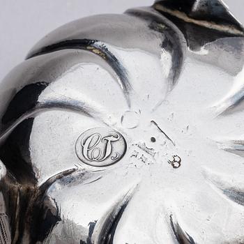 A pair of Swedish 18th century parcel-gilt silver travel salt-cellars, marks of Magnus Stråtin, Uddevalla 1774.