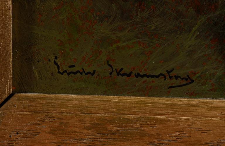 OKÄND KONSTNÄR, olja på pannå. Sign.