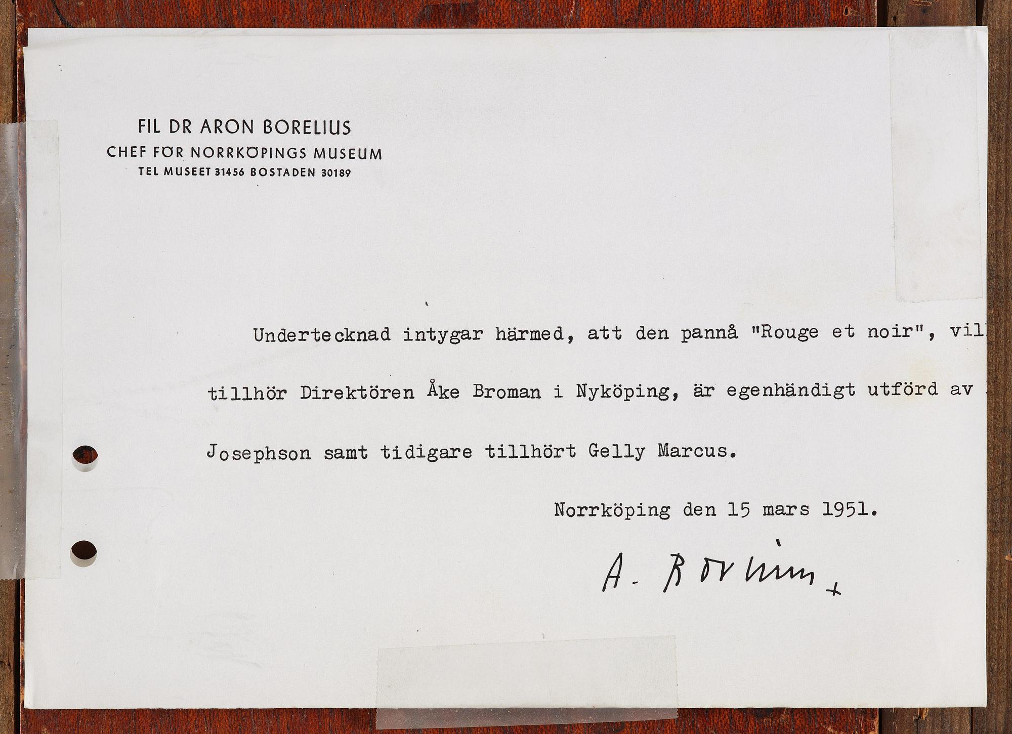 Ernst Josephson, "Rouge et Noir".