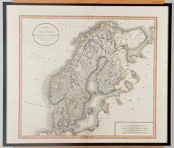 KARTA, A new map of Sweden och Denmark and Norway 1801